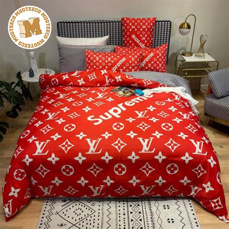 louis vuitton supreme duvet cover|Louis Vuitton bedspread set.